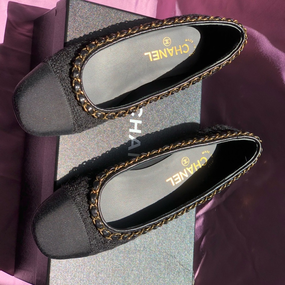 Chanel Tweed Flats